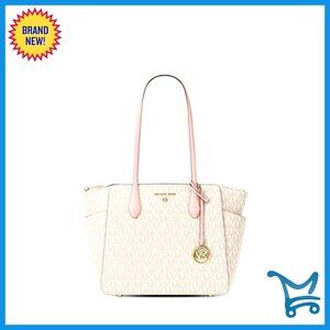 Medium Top-Zip Tote Bag with Gold-Tone Hardware, MK Signature Design